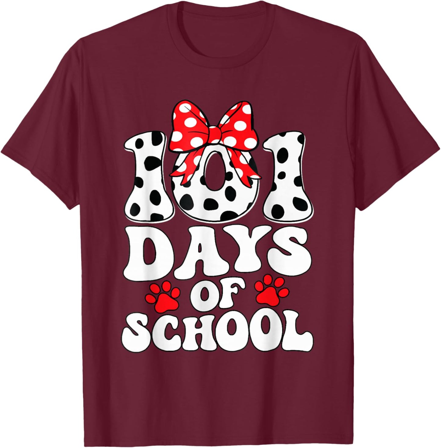 Happy 101 Days of School Funny Student Teacher Kids T-Shirt - T-Shirt | Maroon