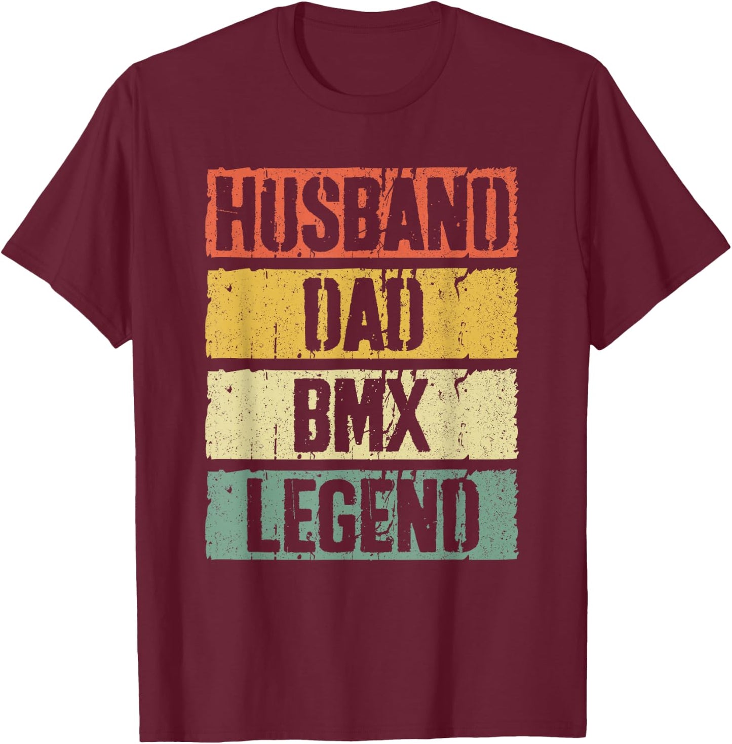Husband Dad BMX Legend Shirt Men Fathers Day T-Shirt - T-Shirt | Maroon