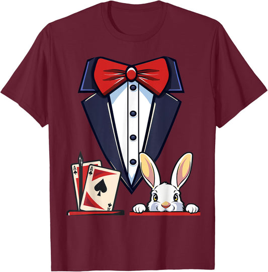 Magician Costume Halloween Magic Show Men Women Kids Boys T-Shirt - T-Shirt | Maroon