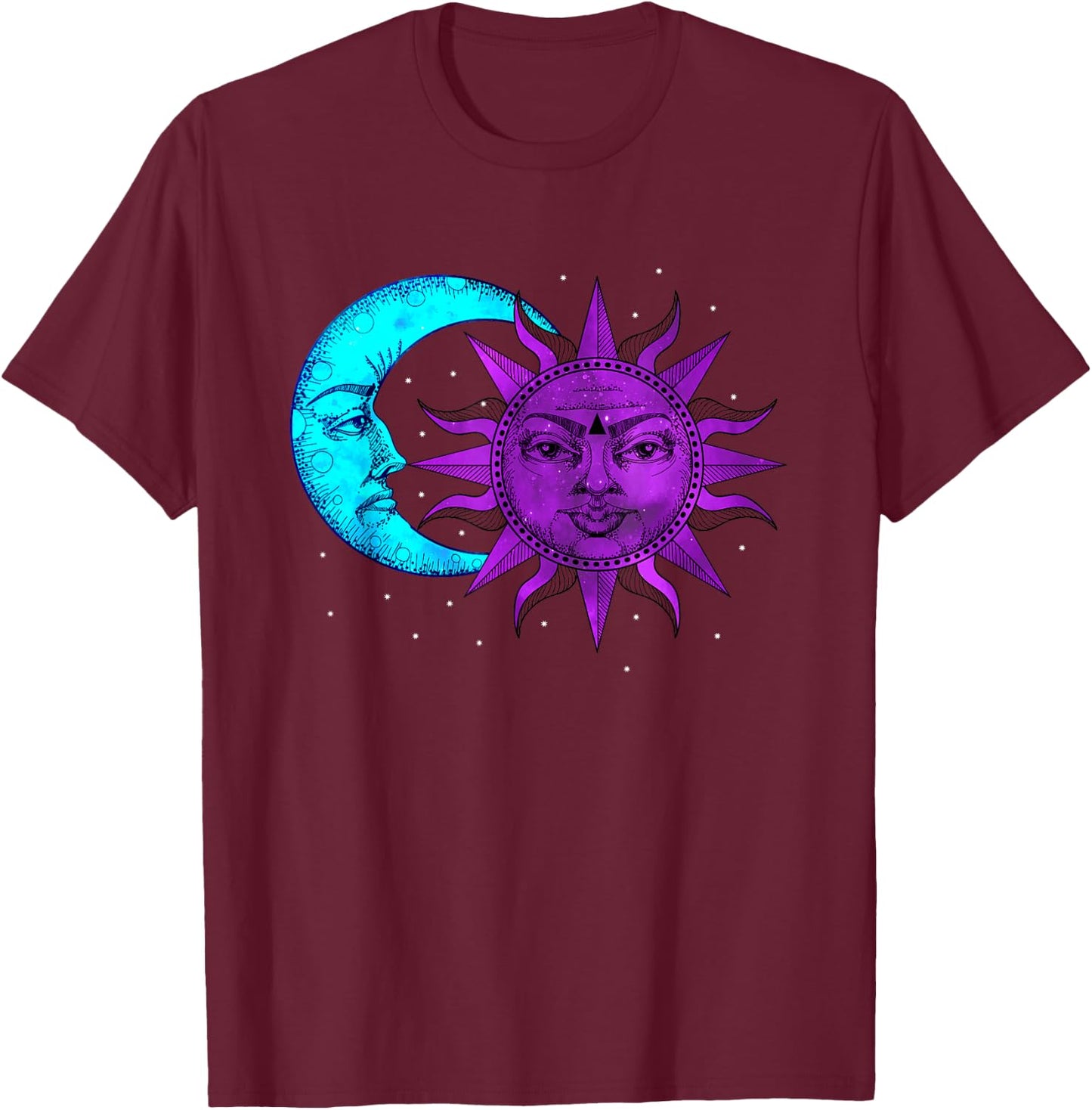 Moon and Sun Astronomy T-Shirt - T-Shirt | Maroon