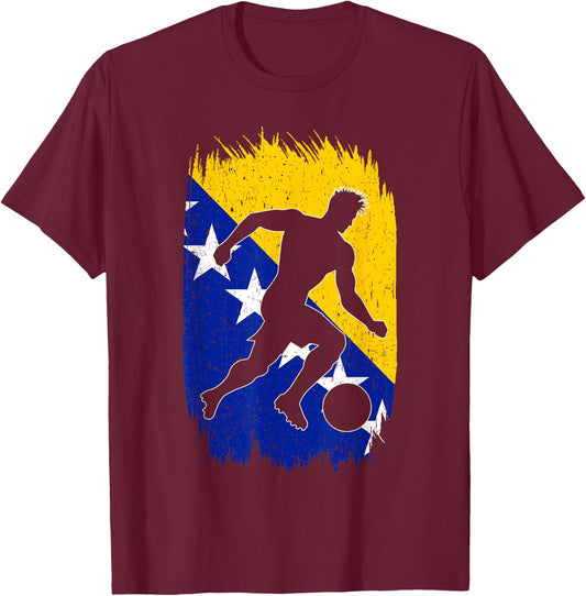 Bosnia and Herzegovina Flag Silhouette Bosna Pride T-Shirt - T-Shirt | Maroon