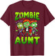 Zombie Aunt Halloween Costume Family Matching T-Shirt - T-Shirt | Maroon