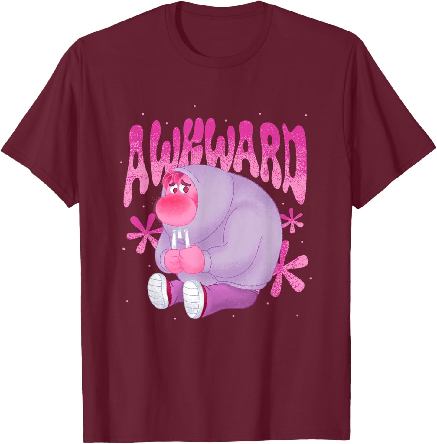 Disney Pixar Inside Out 2 Awkward Embarrassment Retro Shot T-Shirt - T-Shirt | Maroon
