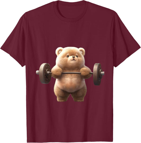 Bear Bodybuilder Weight lifting Gym Workout Sports T-Shirt - T-Shirt | Maroon