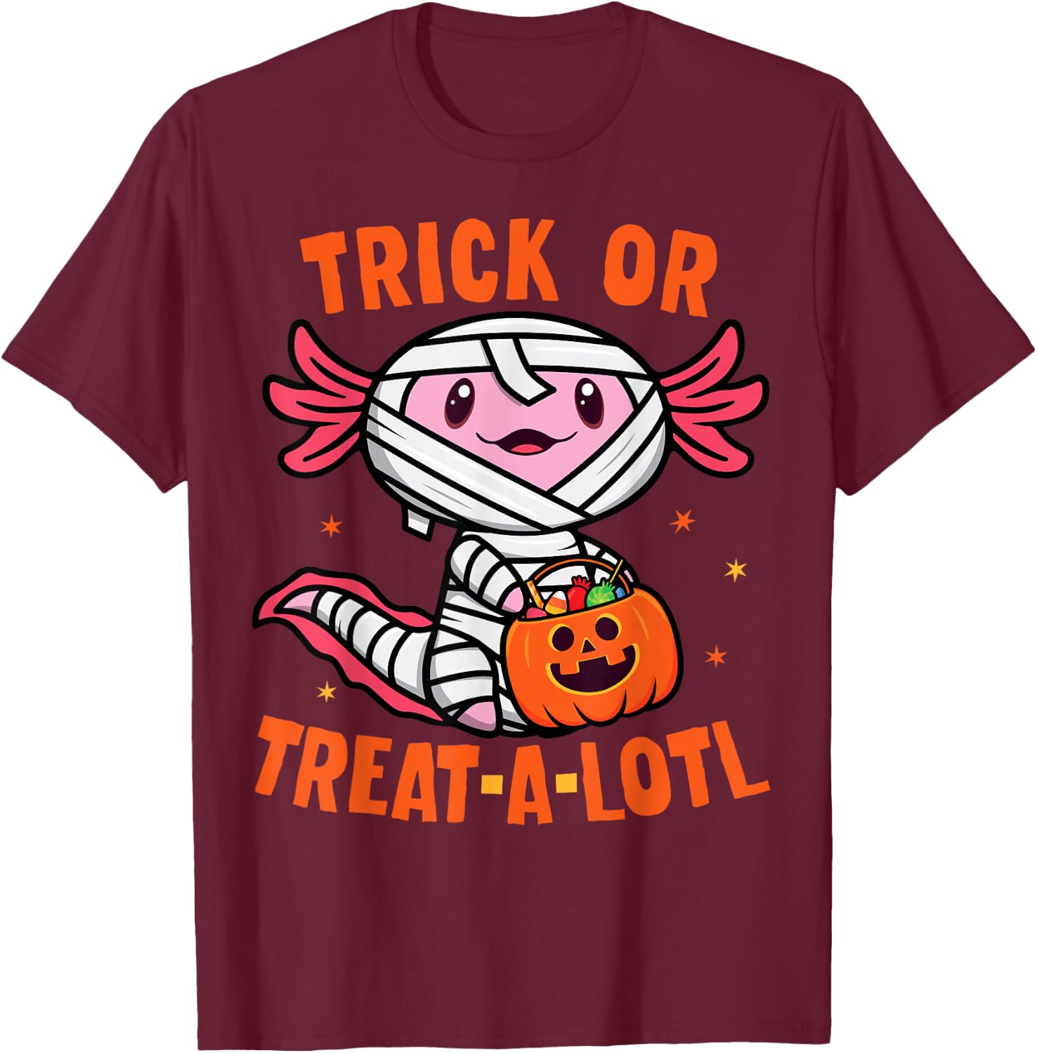 Trick or Treat A Lotl Axolotl Halloween Costume Toddler Kids T-Shirt - T-Shirt | Maroon