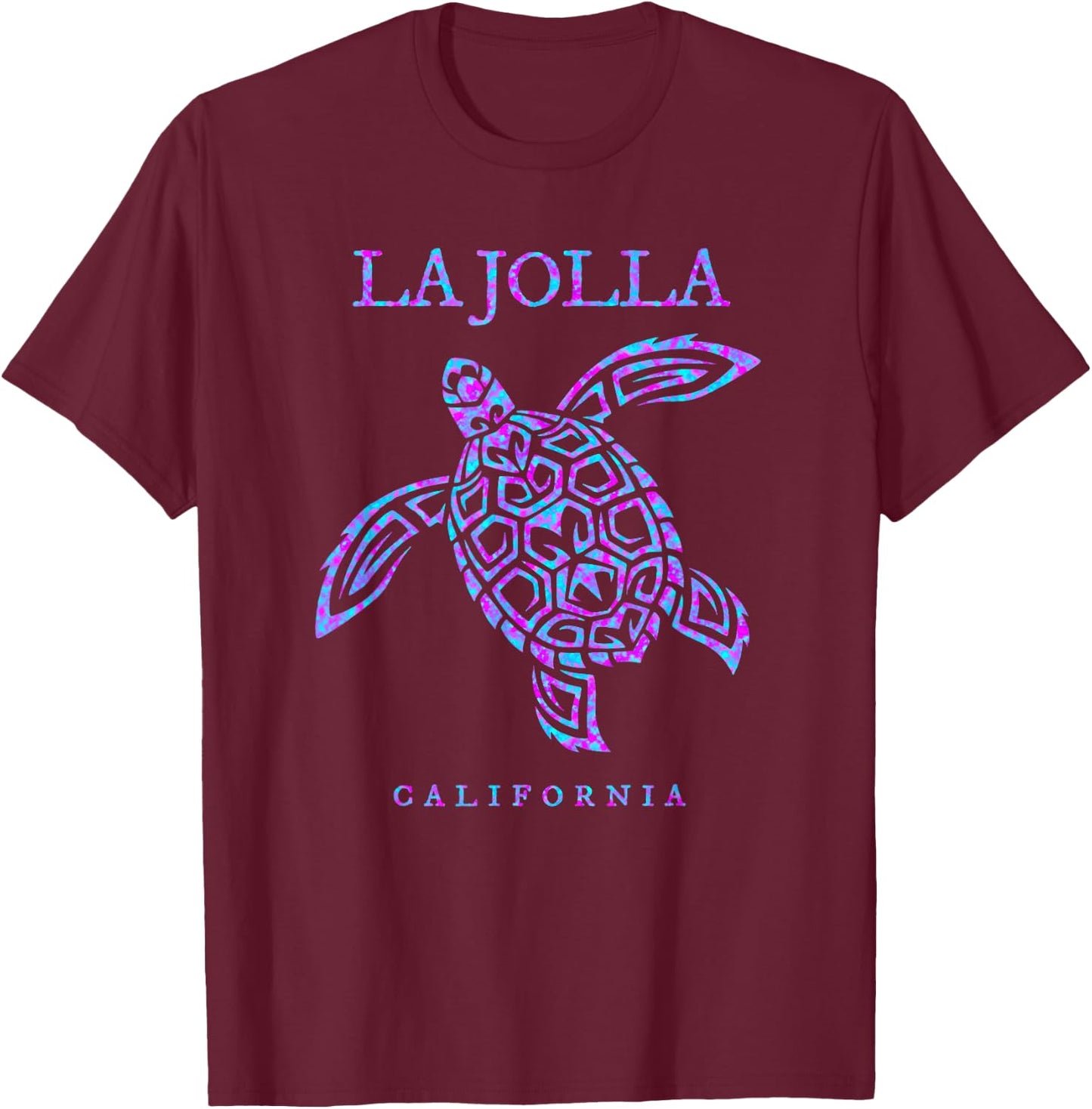 La Jolla California Sea Turtle Beach Vacation T-Shirt - T-Shirt | Maroon