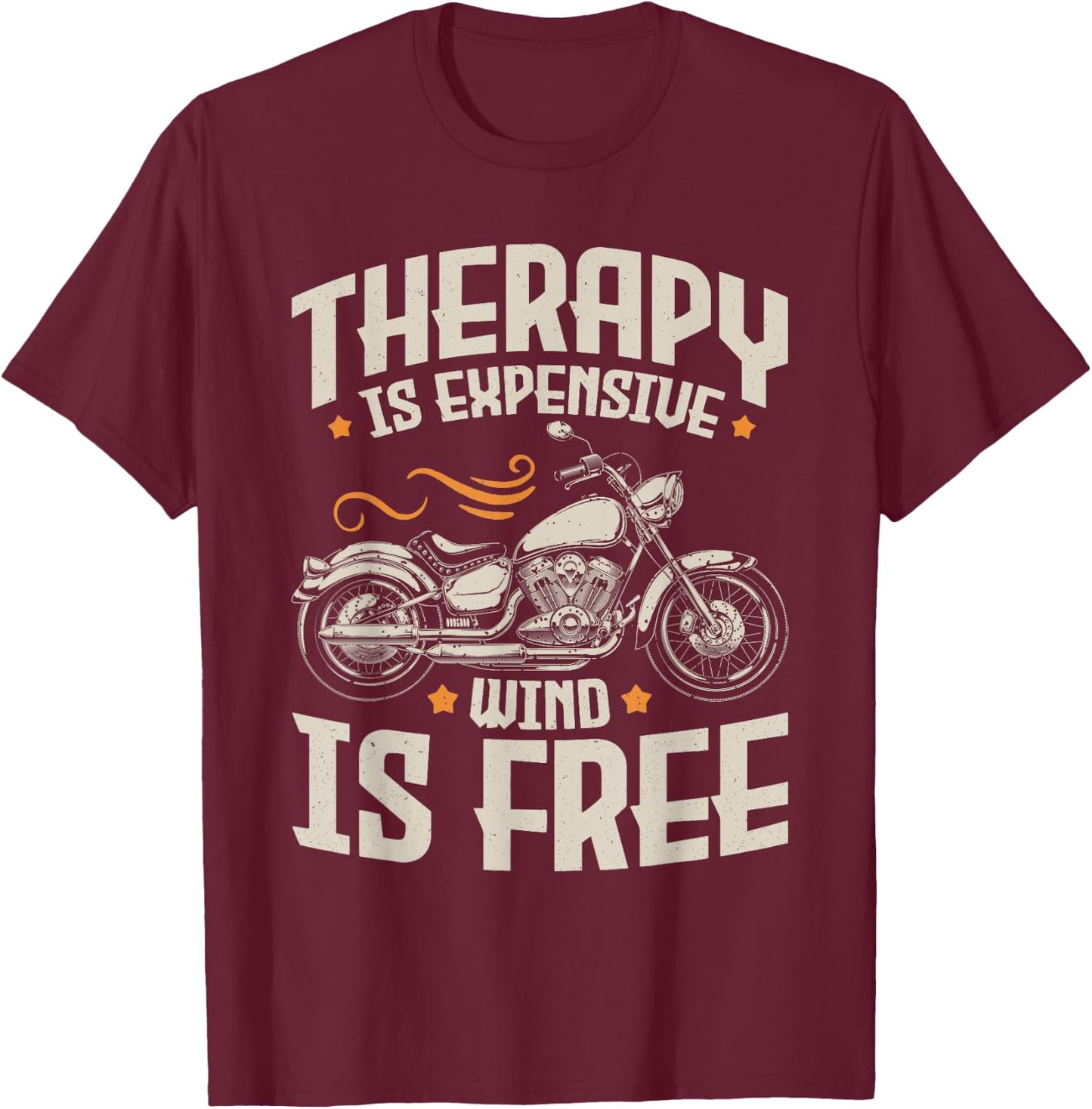 Cool Motorcycle Rider Men Therapy Motorcycle Lovers Biker T-Shirt - T-Shirt | Maroon