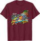 Crash Bandicoot Visit Wumpa Island Vacation Destination Logo T-Shirt - T-Shirt | Maroon