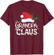 Grandpa Claus Christmas Lights Pajama Family Matching Gifts T-Shirt - T-Shirt | Maroon