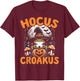 Halloween Frog Witch Pun Hocus Croakus Toad Lover Costume T-Shirt - T-Shirt | Maroon