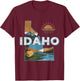 Idaho USA State Potato Mountains Scenic River Souvenir T-Shirt - T-Shirt | Maroon