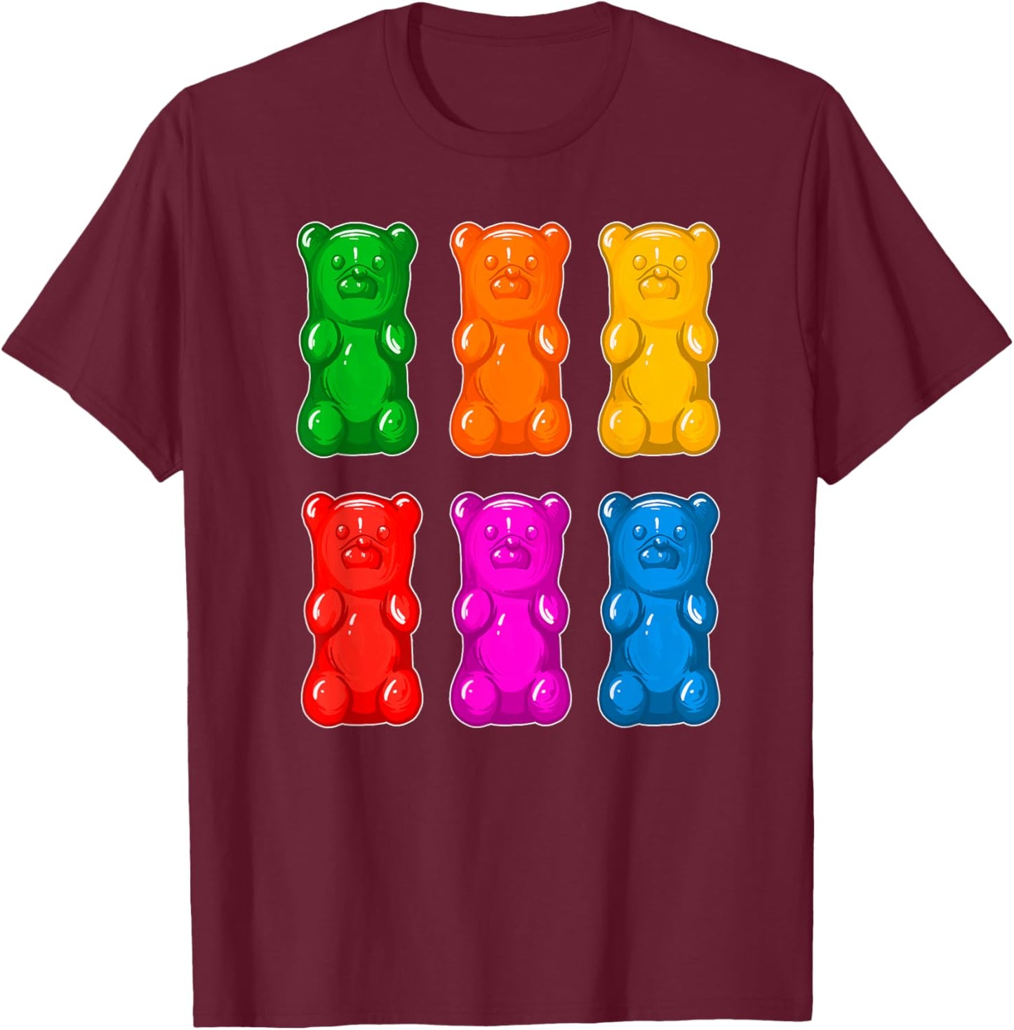 Gummy Bears for Adult and Youth T-Shirt - T-Shirt | Maroon