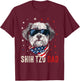 Funny Shih Tzu Dad Usa Stars 4th Of July Fathers Day T-Shirt - T-Shirt | Maroon
