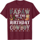 Papaw Of The Birthday Cowboy Rodeo Papaw T-Shirt - T-Shirt | Maroon