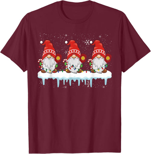 3 Christmas Gnome With Pickleball Christmas Lights