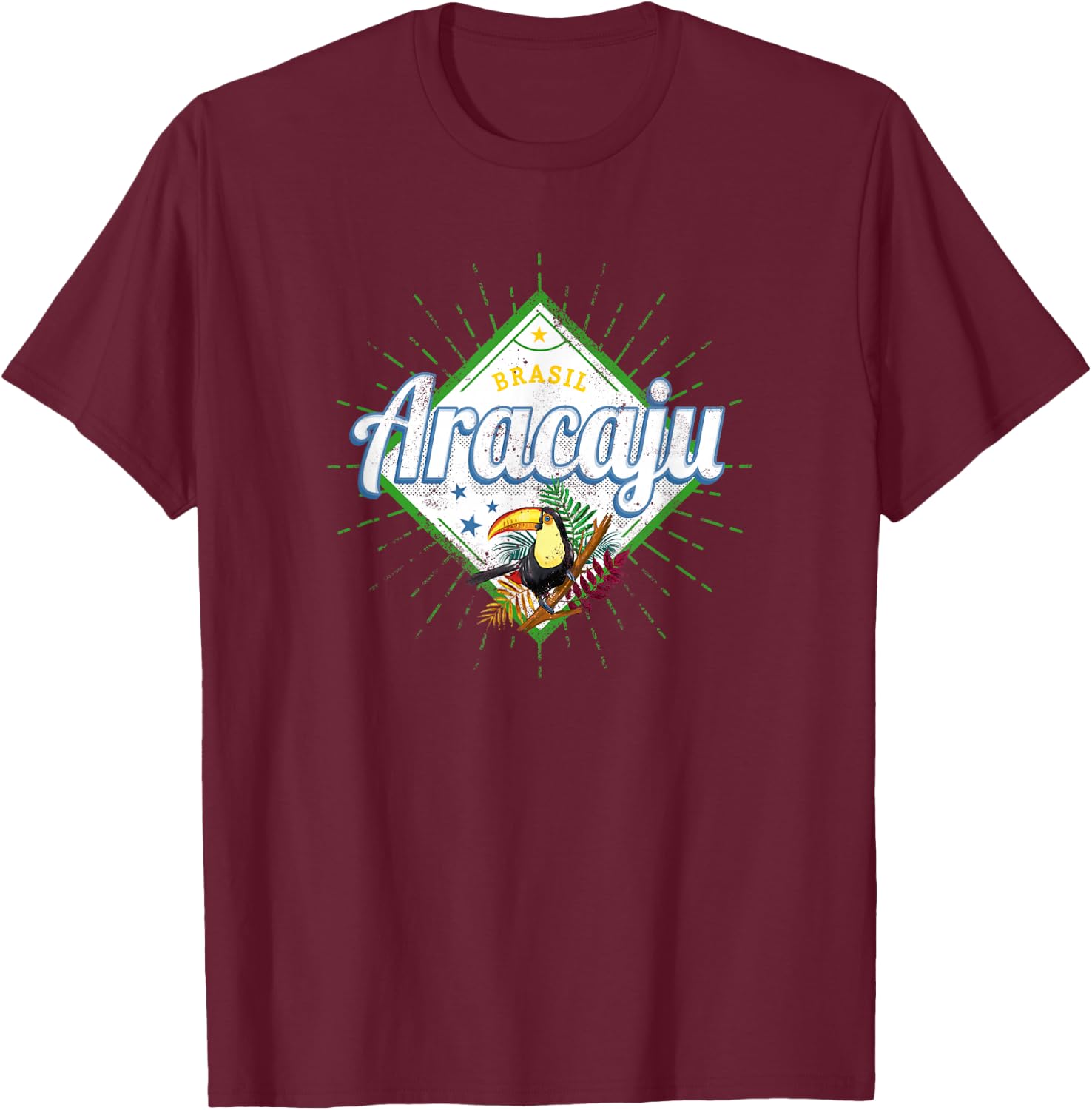 Aracaju Sergipe Brazil Retro Toucan Vintage Holiday Souvenir T-Shirt - T-Shirt | Maroon
