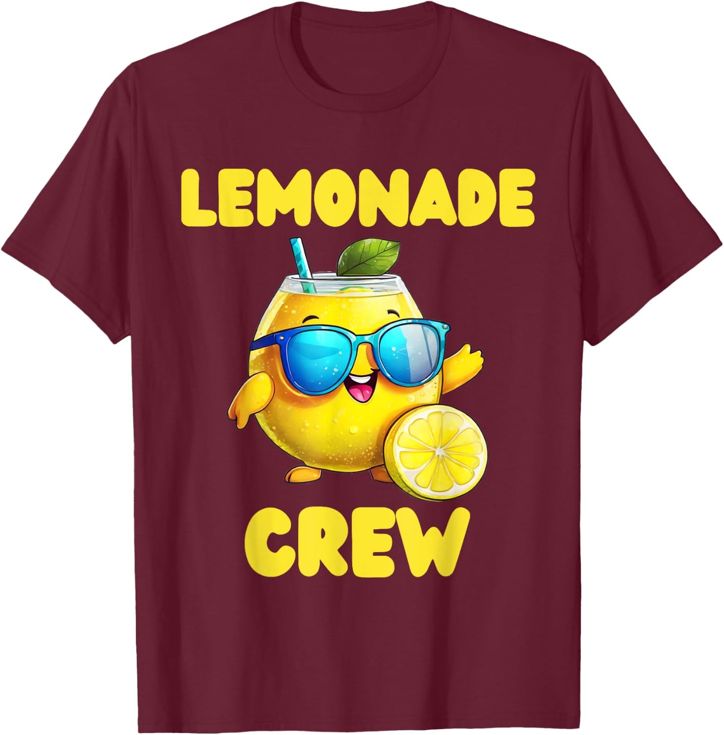 Lemonade Crew Lemon Sunglasses Juice Summer Women Kids T-Shirt - T-Shirt | Maroon
