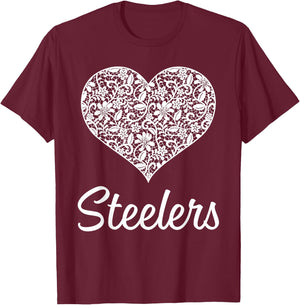 Steelers Fontana Lace Heart HS T-Shirt - T-Shirt | Maroon