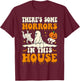 There's Some Horrors In This House Funny Ghost Halloween T-Shirt - T-Shirt | Maroon