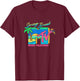 MTV Retro Spring Break Neon Flamingo Party Island Logo T-Shirt - T-Shirt | Maroon
