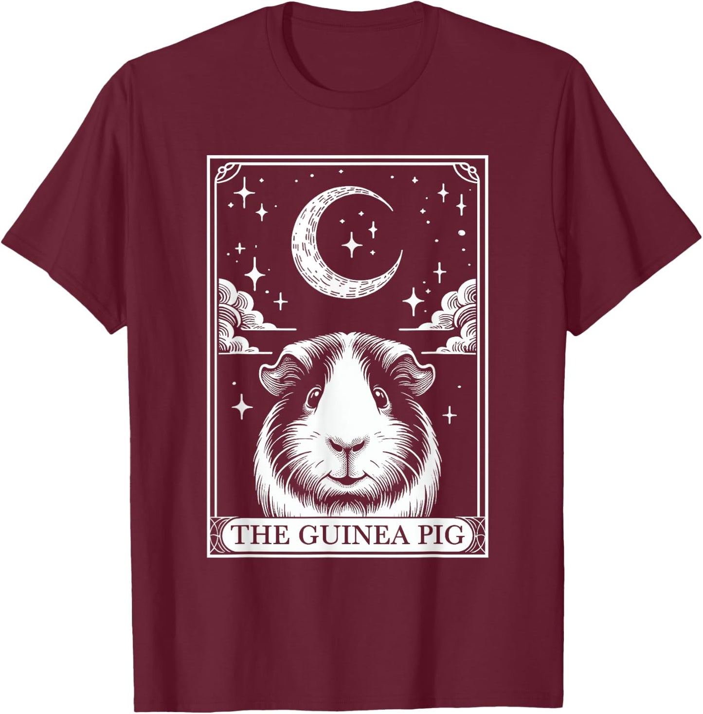 Tarot Card Vintage Crescent Moon Guinea Pig Mom Pet Lovers T-Shirt - T-Shirt | Maroon
