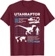 Utahraptor fact sheet Dinosaur Facts T-Shirt - T-Shirt | Maroon