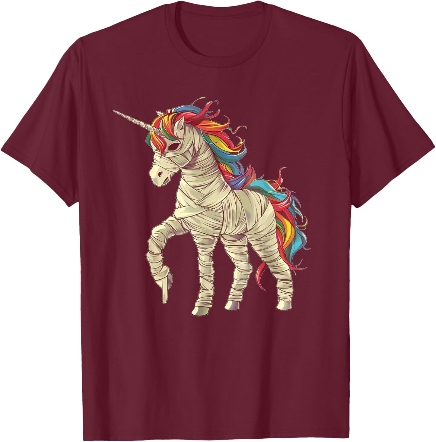 Girls Halloween Unicorn Mummy Women T-Shirt - T-Shirt | Maroon