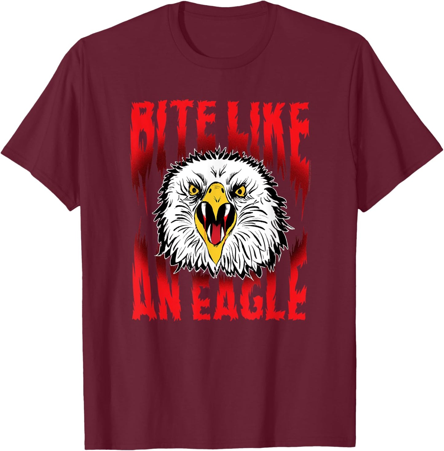 Cobra Kai Cobra Kai Ombre Bite Like an Eagle , Black, Small T-Shirt - T-Shirt | Maroon