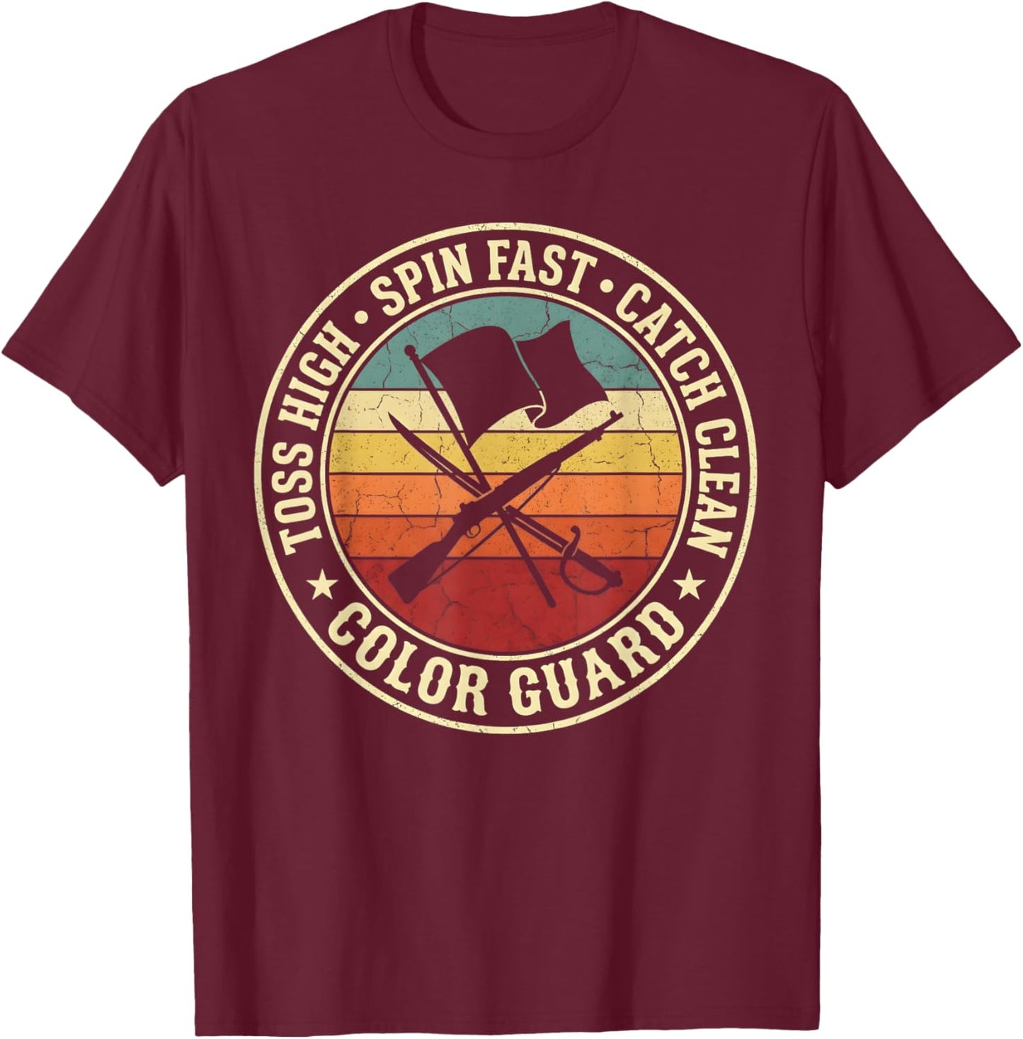Toss High Spin Fast Catch Clean Color Guard T-Shirt - T-Shirt | Maroon