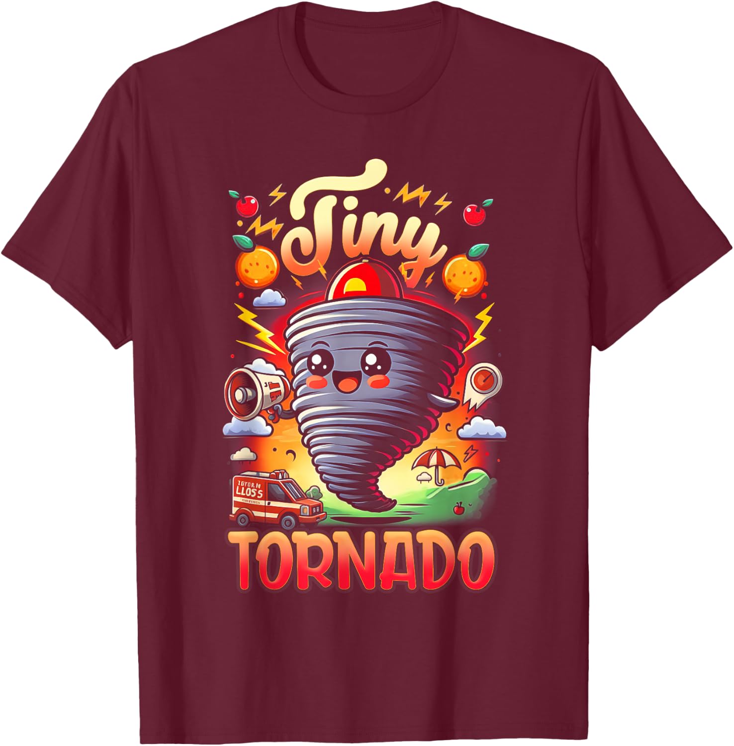 Storm Chaser Hurricane Meteorology Tornado Kids Tiny Tornado T-Shirt - T-Shirt | Maroon