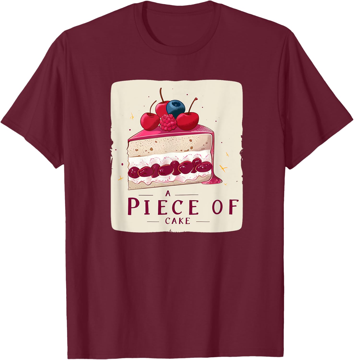 A Piece of Cake Idiom Costume T-Shirt - T-Shirt | Maroon