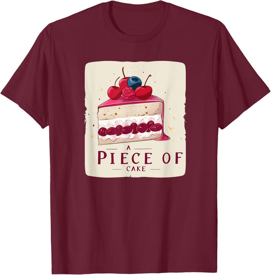 A Piece of Cake Idiom Costume T-Shirt - T-Shirt | Maroon