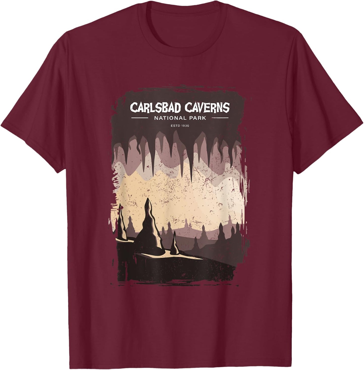 Carlsbad Caverns US National Park New Mexico Vintage T-Shirt - T-Shirt | Maroon