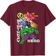 Marvel Super Heroes Avengers Team & Logo Birthday Hero T-Shirt - T-Shirt | Maroon