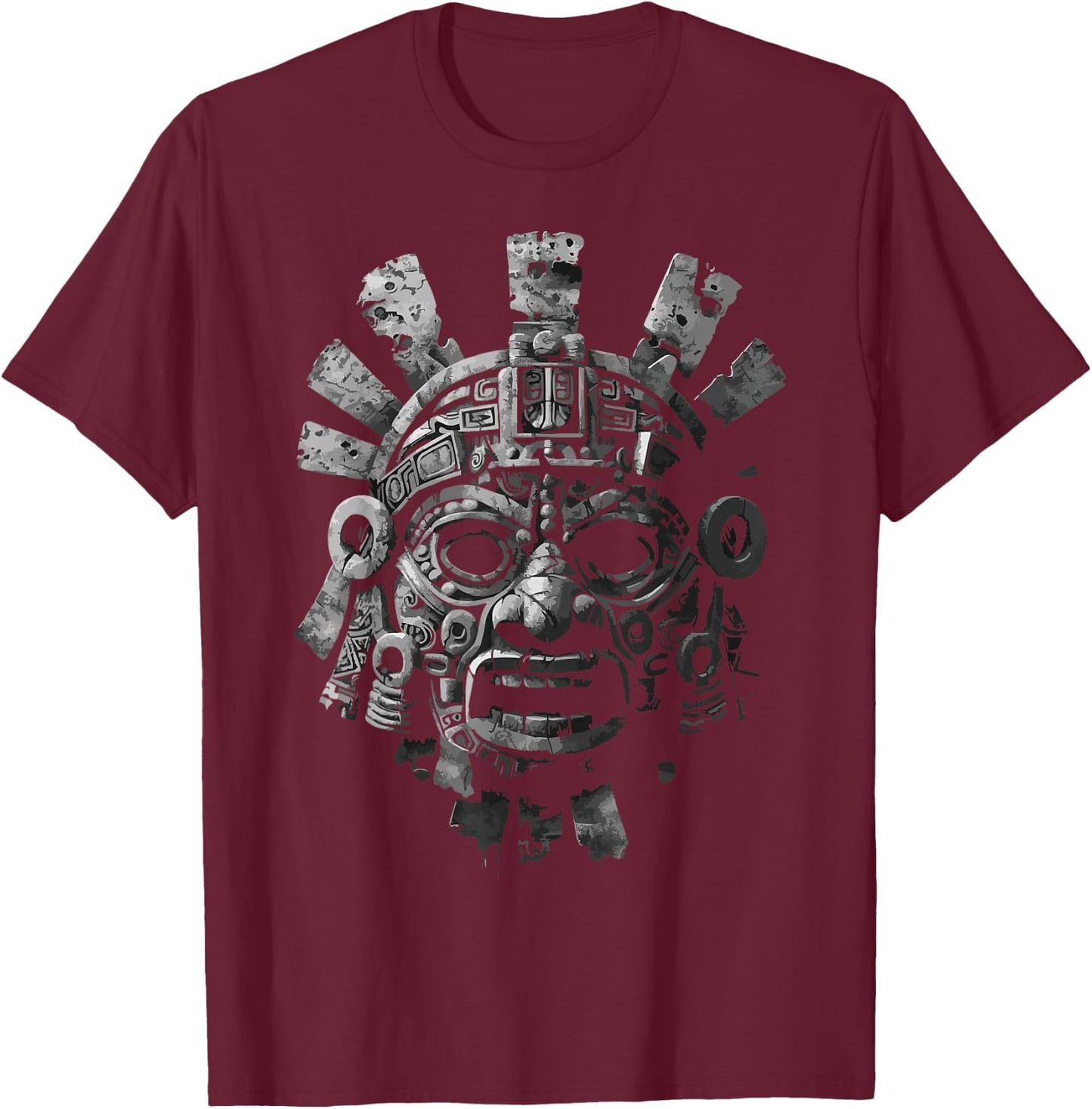 Aztec God Aztec Culture Mayan Indigenous Tlaloc Statue T-Shirt - T-Shirt | Maroon