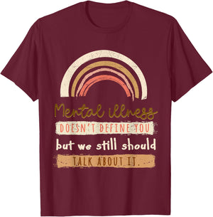Depression Mental Health Awareness T-Shirt - T-Shirt | Maroon