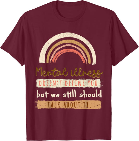 Depression Mental Health Awareness T-Shirt - T-Shirt | Maroon