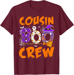 Cousin Boo Crew Funny Ghost Halloween Spooky Costume Kids T-Shirt - T-Shirt | Maroon