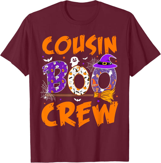 Cousin Boo Crew Funny Ghost Halloween Spooky Costume Kids T-Shirt - T-Shirt | Maroon
