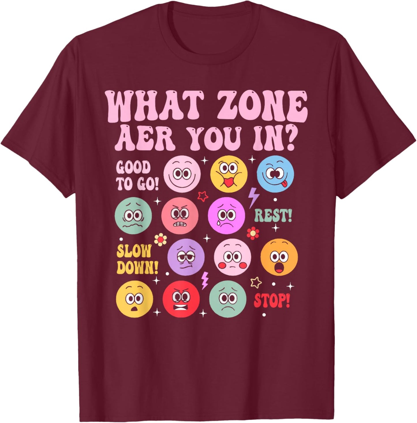 Zone Of Regulation For School Counselor Mental Health Matter T-Shirt - T-Shirt | Maroon