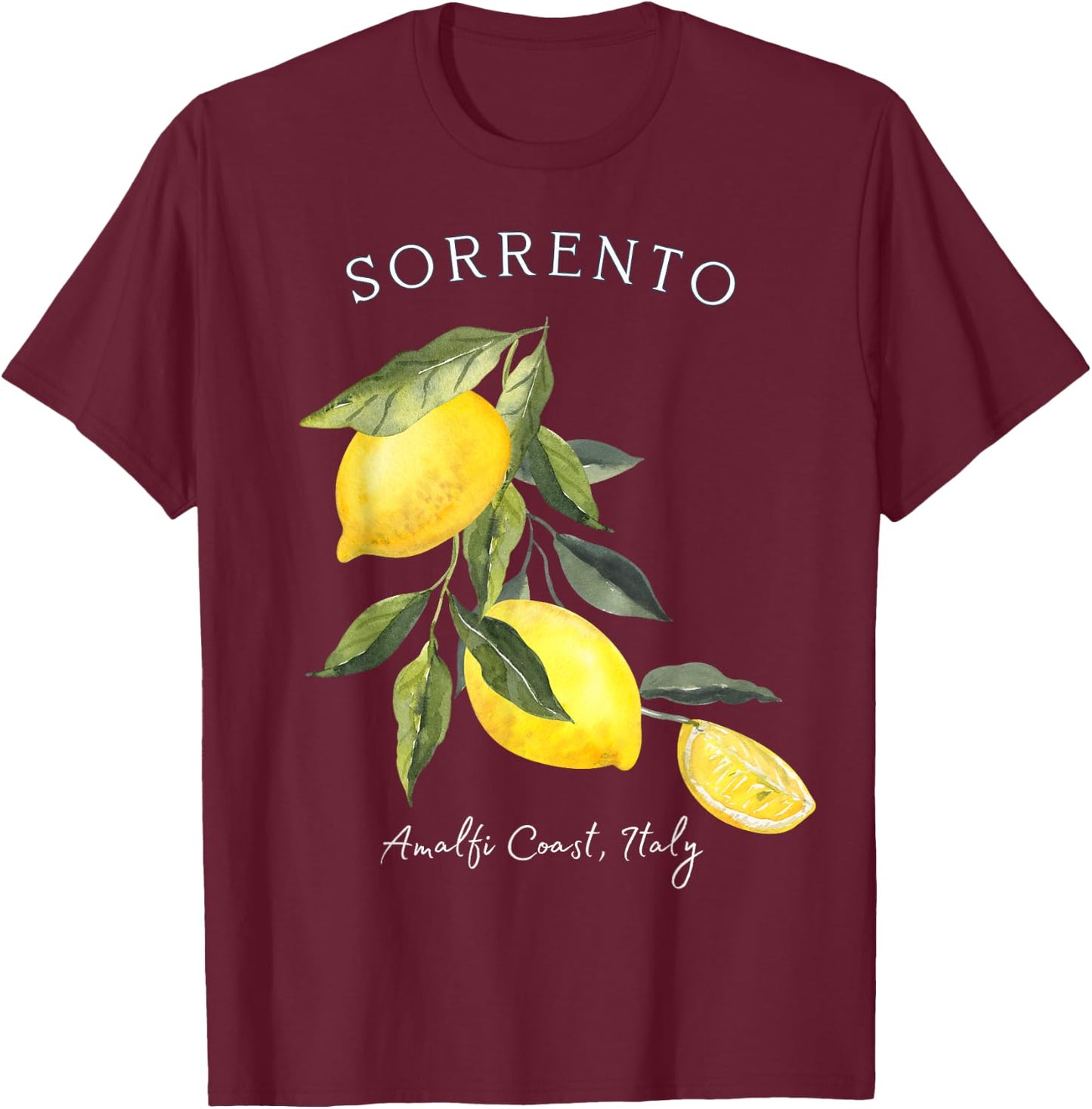 Sorrento Italy European Vacation Outfits Women Souvenir T-Shirt - T-Shirt | Maroon