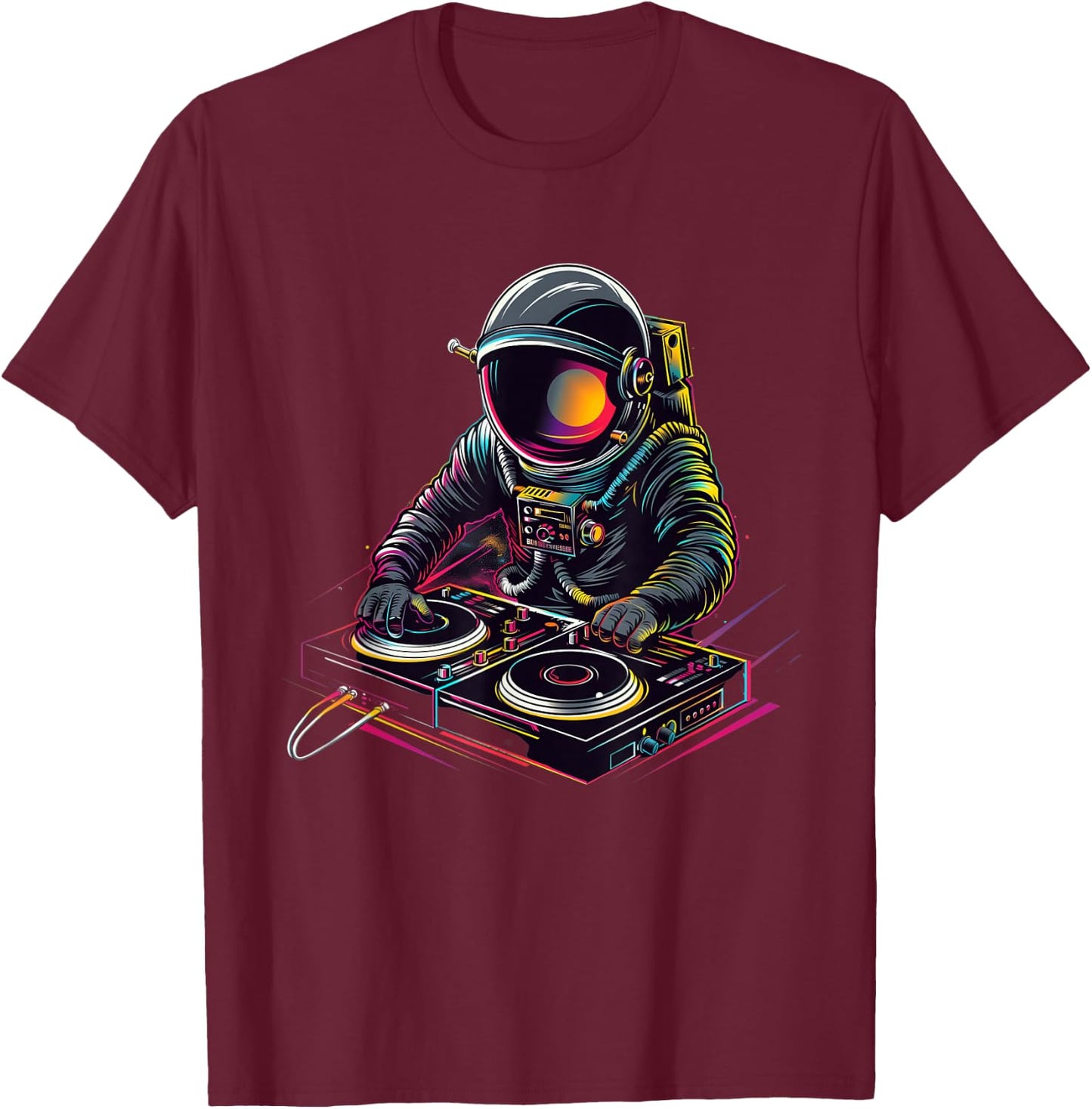 Astronaut DJ. Astronaut DJ-ing in space T-Shirt - T-Shirt | Maroon