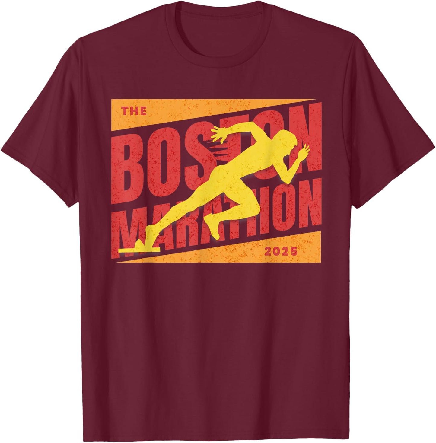 Boston Runners Marathon 2025 and Distance Runnah T-Shirt - T-Shirt | Maroon
