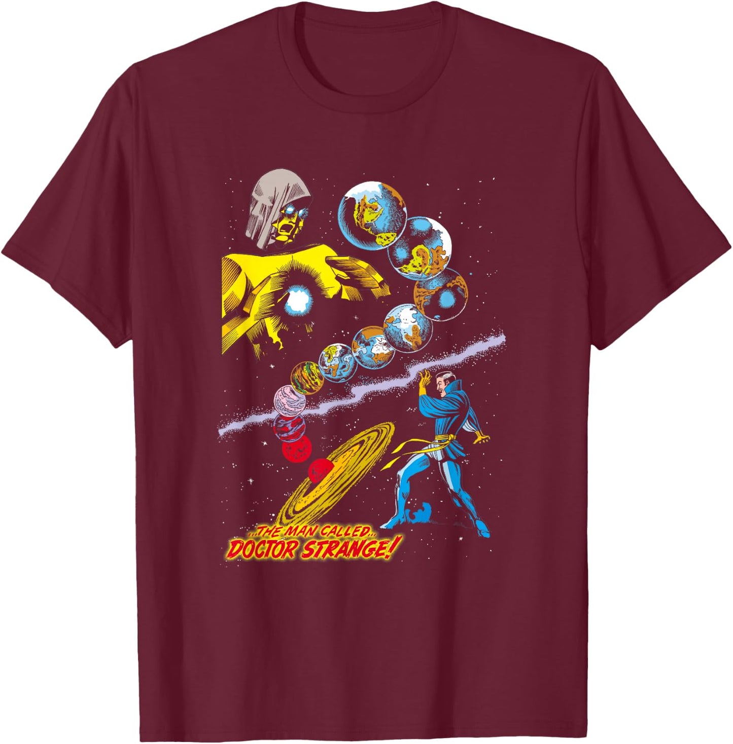 Marvel Comics Retro Doctor Strange Vintage Celestial Logo T-Shirt - T-Shirt | Maroon