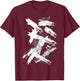 Black And White Brushstroke Pattern Graphic T-Shirt - T-Shirt | Maroon