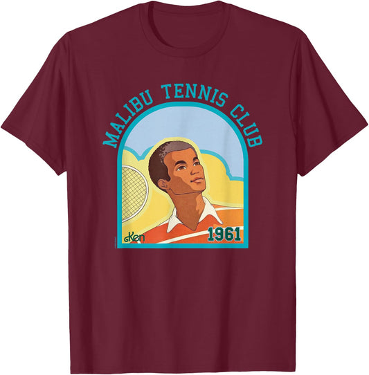 Barbie Ken Malibu Tennis Club 1961 T-Shirt - T-Shirt | Maroon
