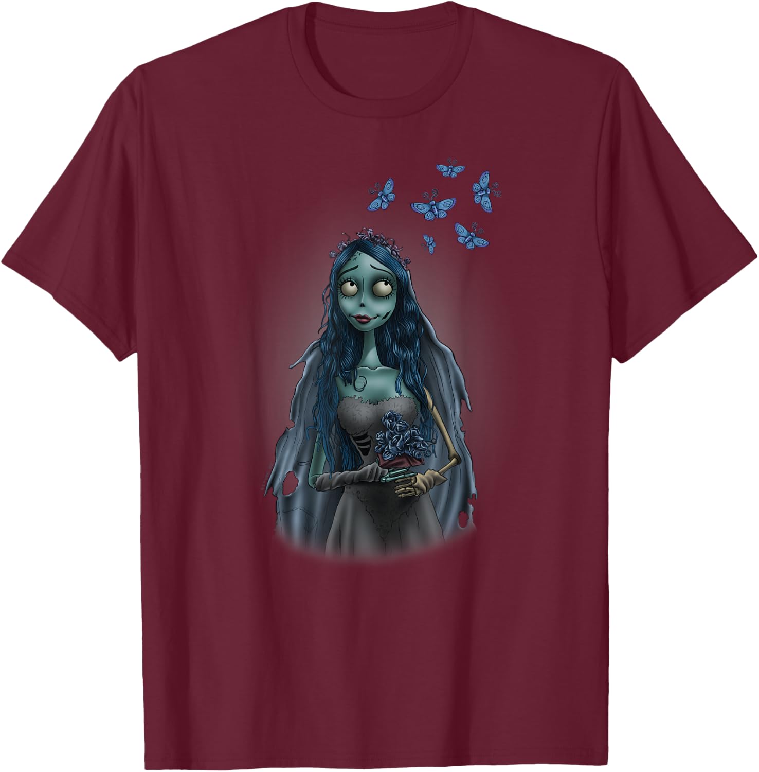 Corpse Bride - Butterflies T-Shirt - T-Shirt | Maroon