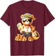 Teddy Bear Boss Money T-Shirt - T-Shirt | Maroon