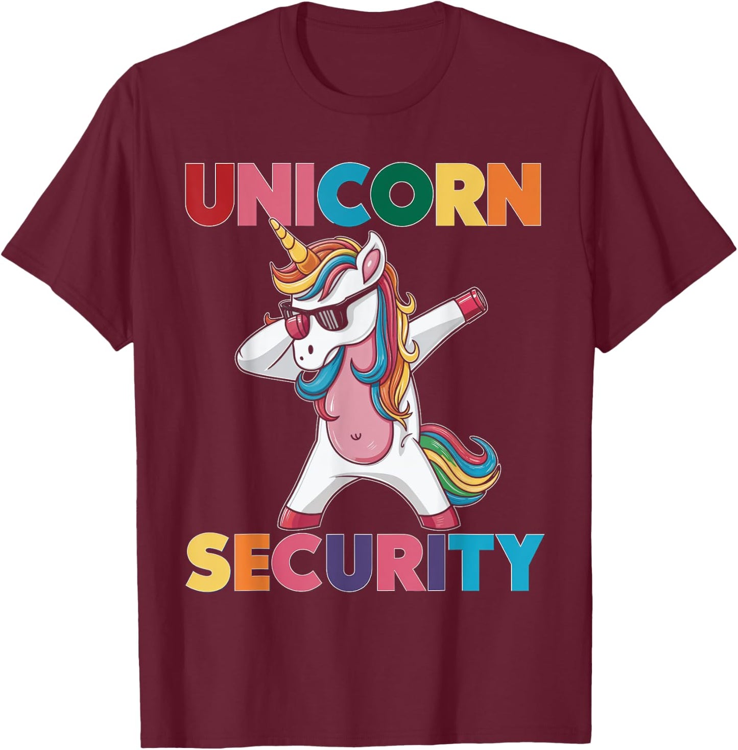 Unicorn Security Unicorn Funny Magical Mythical Charm T-Shirt - T-Shirt | Maroon