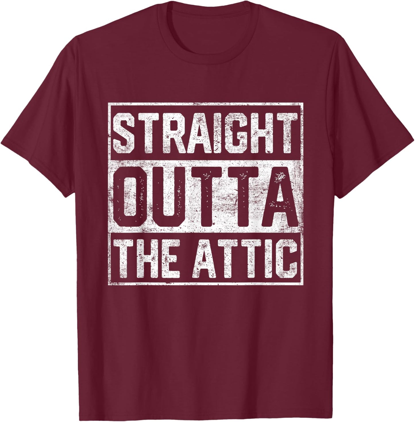 HVAC Tech Straight Outta Funny Attic HVAC Women Men T-Shirt - T-Shirt | Maroon